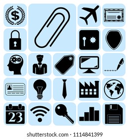 Set of 22 business symbols of icons. Collection. Amazing desing. Vector Illustration.