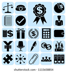 Set of 22 business symbols of icons. Collection. Amazing desing. Vector Illustration.