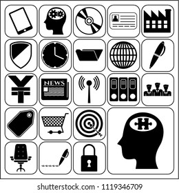 Set of 22 business symbols of icons. Collection. Amazing desing. Vector Illustration.