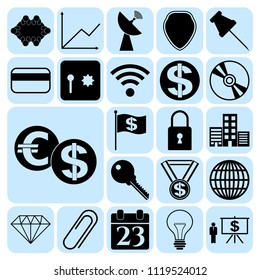 Set of 22 business symbols of icons. Collection. Amazing desing. Vector Illustration.