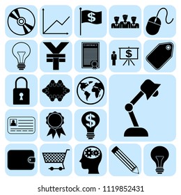 Set of 22 business symbols of icons. Collection. Amazing desing. Vector Illustration.