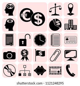 Set of 22 business symbols of icons. Collection. Amazing desing. Vector Illustration.