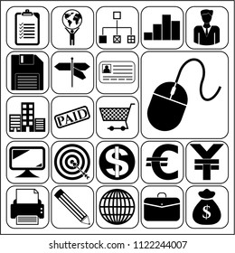 Set of 22 business symbols of icons. Collection. Amazing desing. Vector Illustration.