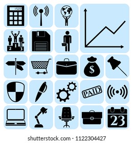 Set of 22 business symbols of icons. Collection. Amazing desing. Vector Illustration.