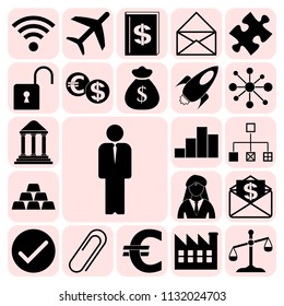 Set of 22 business symbols of icons. Collection. Amazing desing. Vector Illustration.