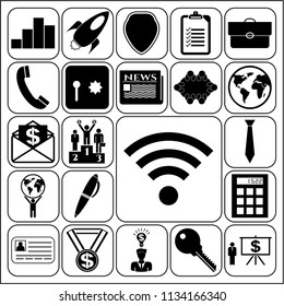 Set of 22 business symbols of icons. Collection. Detailed design. Vector Illustration.