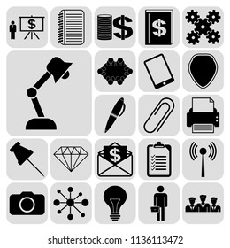Set of 22 business symbols of icons. Collection. Amazing desing. Vector Illustration.