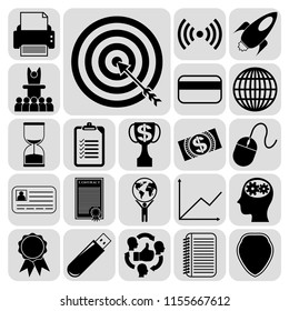 Set of 22 business symbols of icons. Collection. Amazing desing. Vector Illustration.