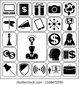 Set of 22 business symbols of icons. Collection. Amazing desing. Vector Illustration.