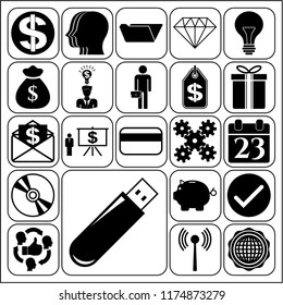 Set of 22 business symbols of icons. Collection. Amazing desing. Vector Illustration.