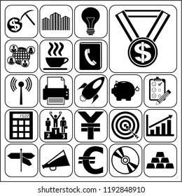 Set of 22 business symbols of icons. Collection. Amazing desing. Vector Illustration.