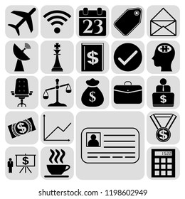 Set of 22 business symbols of icons. Collection. Amazing desing. Vector Illustration.