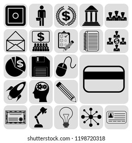 Set of 22 business symbols of icons. Collection. Amazing desing. Vector Illustration.