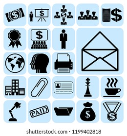 Set of 22 business symbols of icons. Collection. Amazing desing. Vector Illustration.