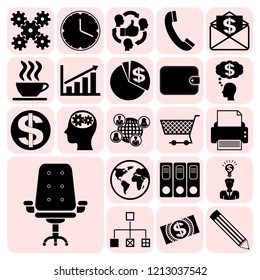 Set of 22 business symbols of icons. Collection. Amazing desing. Vector Illustration.