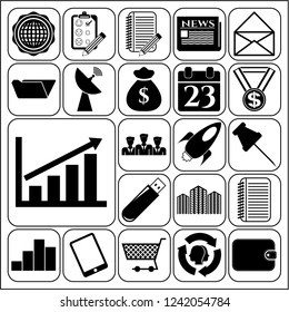 Set of 22 business symbols of icons. Collection. Amazing desing. Vector Illustration.