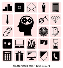 Set of 22 business symbols of icons. Collection. Amazing desing. Vector Illustration.