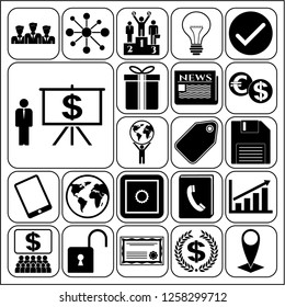 Set of 22 business symbols of icons. Collection. Amazing desing. Vector Illustration.