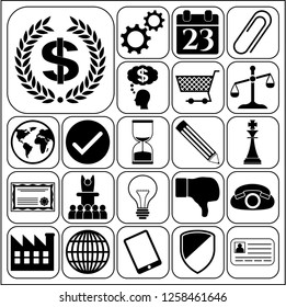 Set of 22 business symbols of icons. Collection. Amazing desing. Vector Illustration.