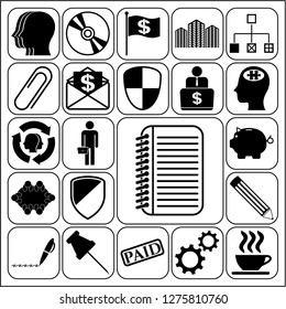 Set of 22 business symbols of icons. Collection. Amazing desing. Vector Illustration.