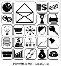 Set of 22 business symbols of icons. Collection. Amazing desing. Vector Illustration.