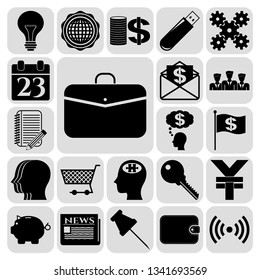 Set of 22 business symbols of icons. Collection. Amazing desing. Vector Illustration.