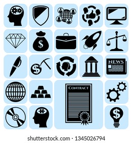 Set of 22 business symbols of icons. Collection. Amazing desing. Vector Illustration.