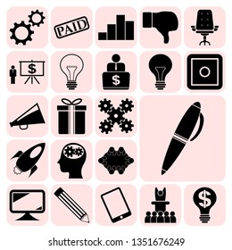 Set of 22 business symbols of icons. Collection. Amazing desing. Vector Illustration.