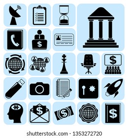 Set of 22 business symbols of icons. Collection. Amazing desing. Vector Illustration.