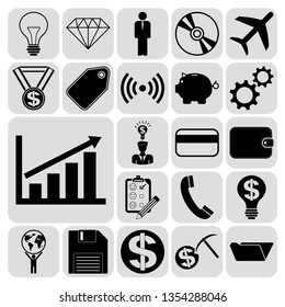 Set of 22 business symbols of icons. Collection. Amazing desing. Vector Illustration.