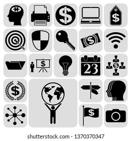 Set of 22 business symbols of icons. Collection. Amazing desing. Vector Illustration.