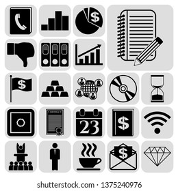 Set of 22 business symbols of icons. Collection. Amazing desing. Vector Illustration.