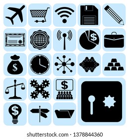 Set of 22 business symbols of icons. Collection. Amazing desing. Vector Illustration.