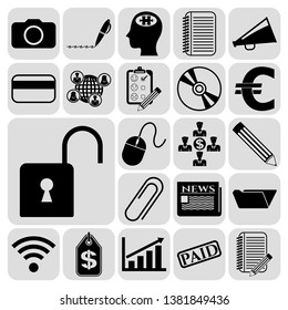 Set of 22 business symbols of icons. Collection. Amazing desing. Vector Illustration.