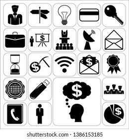 Set of 22 business symbols of icons. Collection. Amazing desing. Vector Illustration.