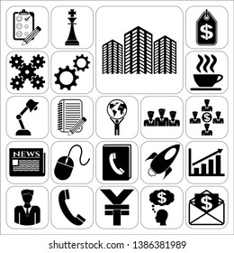 Set of 22 business symbols of icons. Collection. Amazing desing. Vector Illustration.