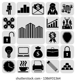 Set of 22 business symbols of icons. Collection. Amazing desing. Vector Illustration.