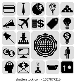 Set of 22 business symbols of icons. Collection. Amazing desing. Vector Illustration.