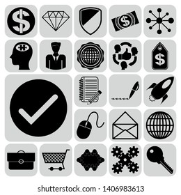 Set of 22 business symbols of icons. Collection. Amazing desing. Vector Illustration.