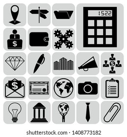 Set of 22 business symbols of icons. Collection. Amazing desing. Vector Illustration.