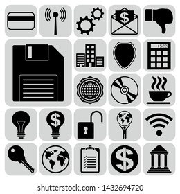 Set of 22 business symbols of icons. Collection. Amazing desing. Vector Illustration.