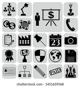 Set of 22 business symbols of icons. Collection. Amazing desing. Vector Illustration.