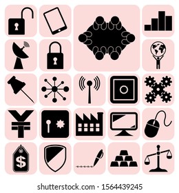 Set of 22 business symbols of icons. Collection. Amazing desing. Vector Illustration.