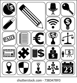 Set of 22 business symbols of icons. Collection. Amazing desing. Vector Illustration.