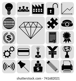 Set of 22 business symbols of icons. Collection. Amazing desing. Vector Illustration.