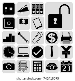 Set of 22 business symbols of icons. Collection. Amazing desing. Vector Illustration.