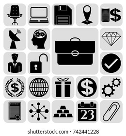 Set of 22 business symbols of icons. Collection. Amazing desing. Vector Illustration.