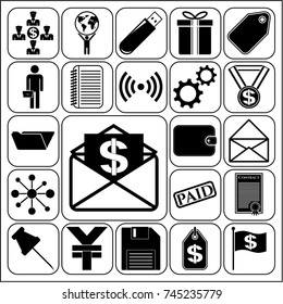 Set of 22 business symbols of icons. Collection. Amazing desing. Vector Illustration.