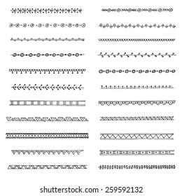Set of 22 hand drawn borders. Beautiful dividers for wedding and bridal shower invitations, cards, patterns, web projects.