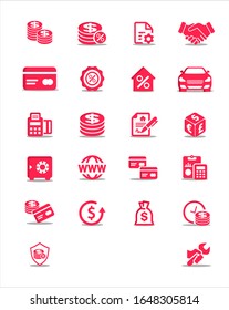 Satz von 22 Icon für die Bank